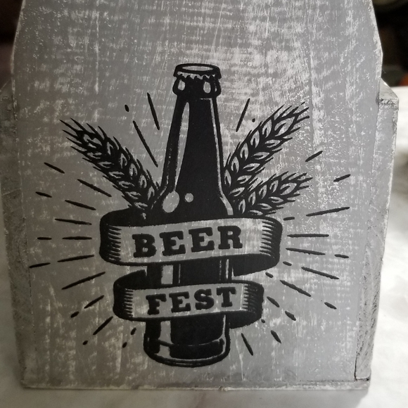 Distressed wooden 6 pack beer Caddy holder rustic farmhouse - Picture 5 of 10